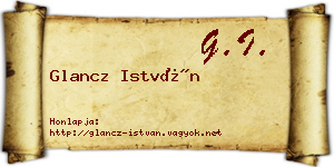 Glancz István névjegykártya